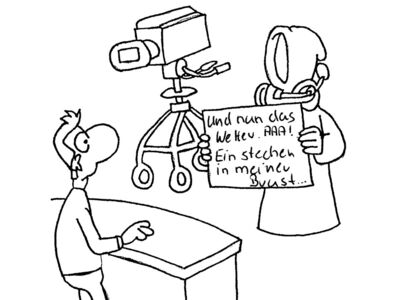 "Und nun das weite A-A-A... Ein stechen in meiner Brust ..."